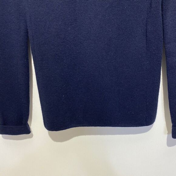 Lauren Ralph Lauren Womens Navy 100% Merino Wool Collared Cardigan Sweater Small - Picture 4 of 10